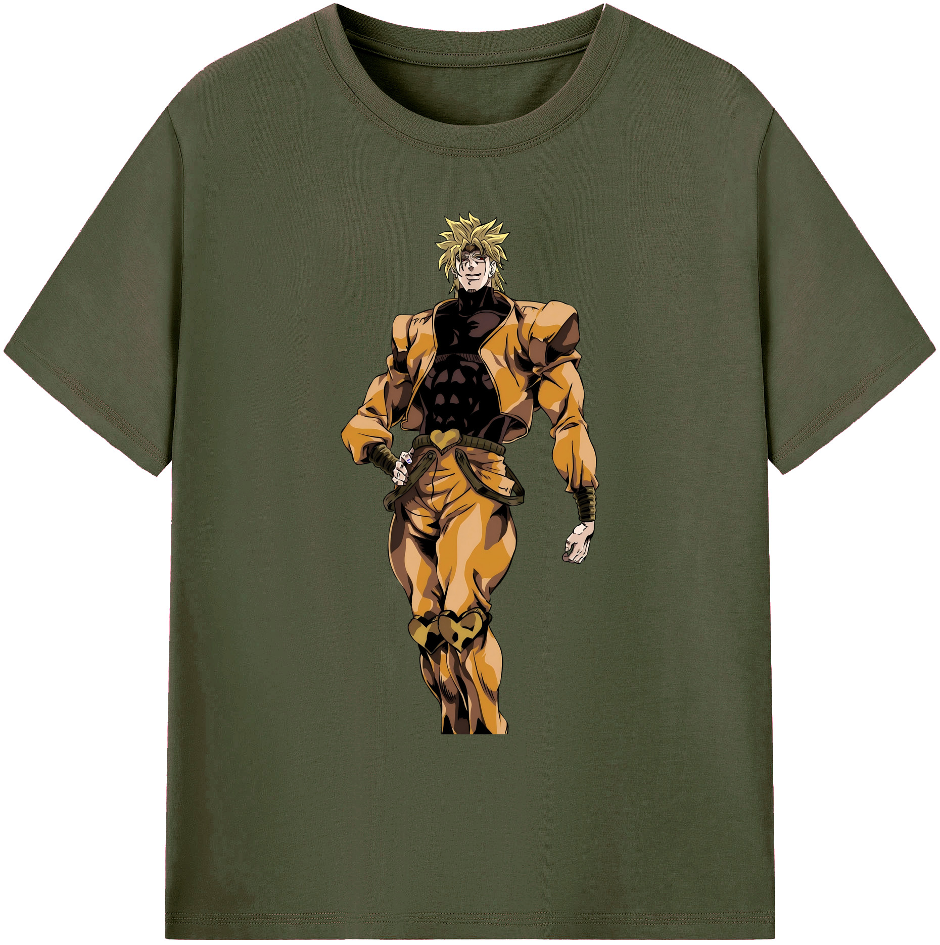 （画像用） ジョジョの奇妙な冒険 ディオ?ブランドー JoJo's Bizarre Adventure Dio Brando 綿100％ メンズ半袖Tシャツ｜肌触りやわらか＆通気性